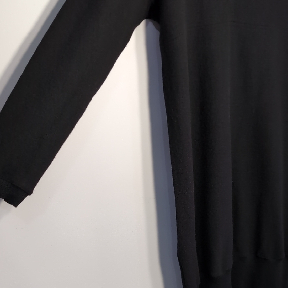 Alpha Massimo Rebecchi | 100% Wool Mini Black Sweater Dress Minimalist Size 10 - Picture 4 of 9